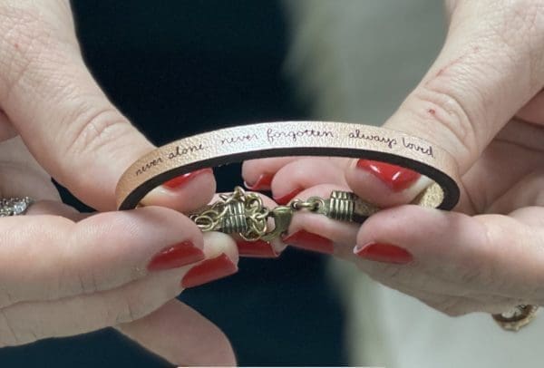 Rose Gold Leather Bracelet by Laurel Denise