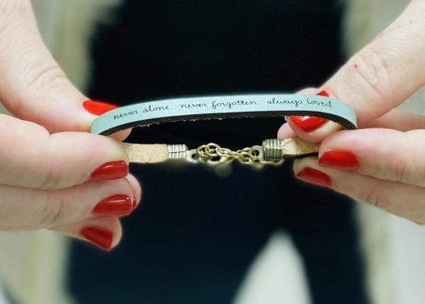 Sage Green Leather Bracelet by Laurel Denise - Image 2